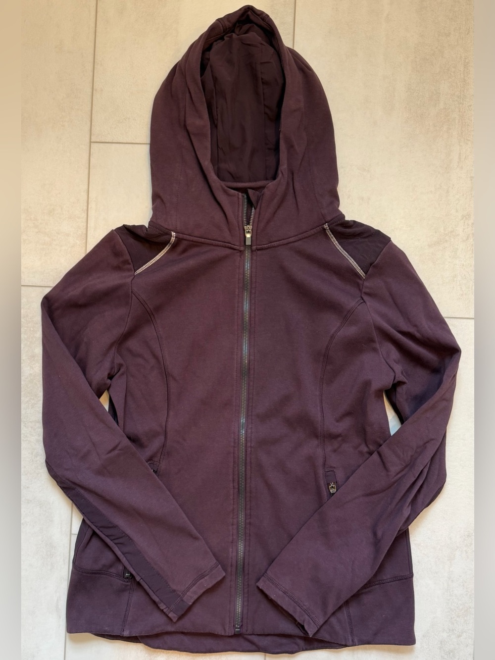 90 Degree by Reflex Women's Zip-Up Hooded Jacket - Deep Plum XL